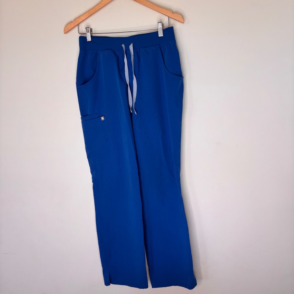 Figs Kade Straight Leg Scrub Pants Electric Blue Technical Collection Size Small